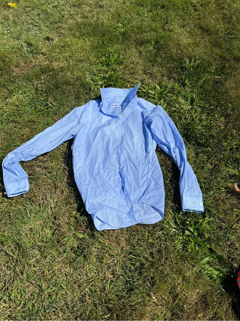 Calvin Klein Men's Sky Blue Button-Front Dress Shirt
